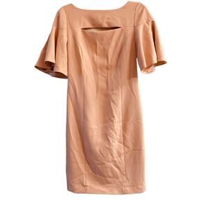 Jay Godfrey Peach Dress Front Cutout Flare Sleeves Back Zip Size 6
